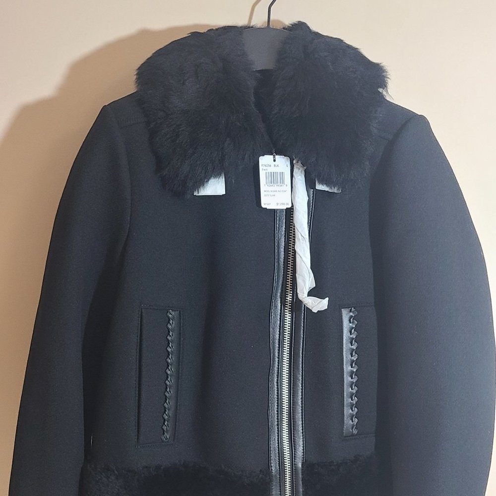 New With Tags Coach Women Sherpa Biker Black Jacket Size S MSRP $1098 RARE